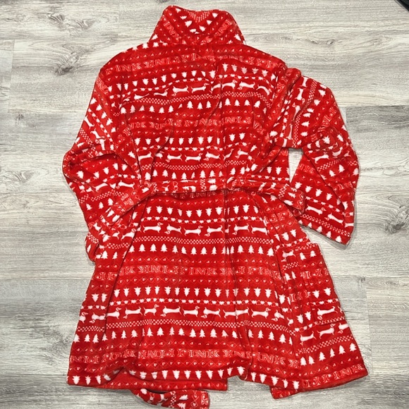 Women's Victoria's Secret PINK Red Holiday Robe M/L NWT - Picture 5 of 5